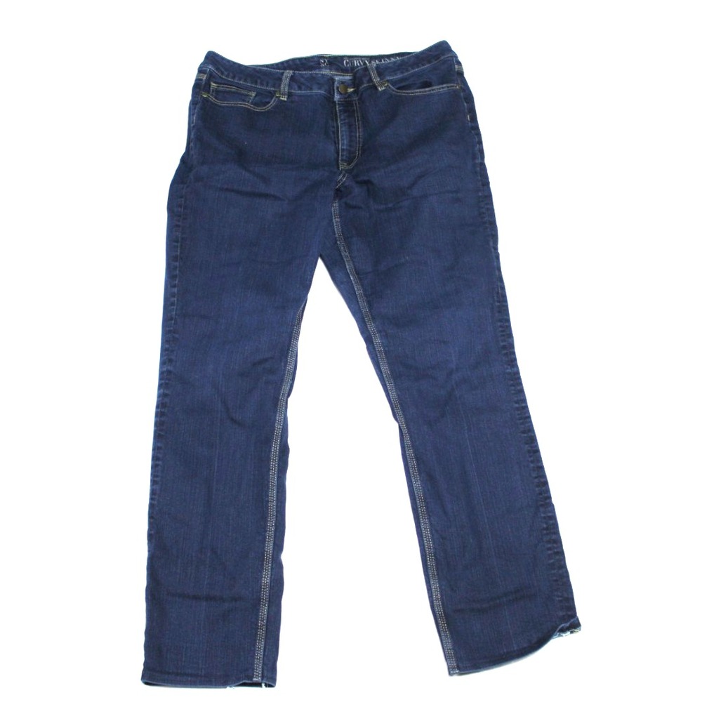 NY&C Jeans Women 16 Tall Blue Excellent Curvy Skinny Low Waist Stretch Denim